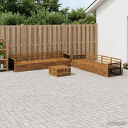 Set vanjskih sofa 9 kom. Prirodna Čvrsto drvo akacije
