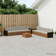 Set vanjskih sofa 9 pcs Prirodna i svjetlosiva Poliester