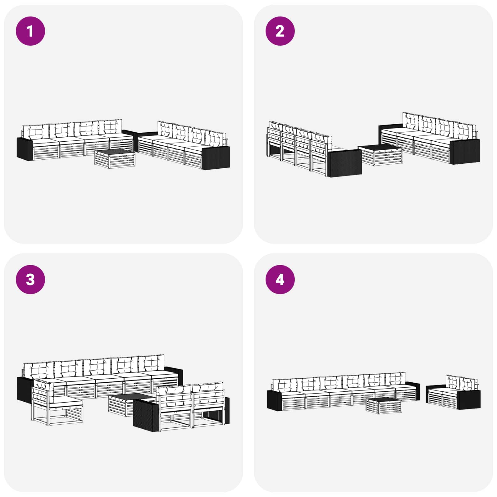 Set vanjskih sofa 9 kom. Prirodna i bež Poliester