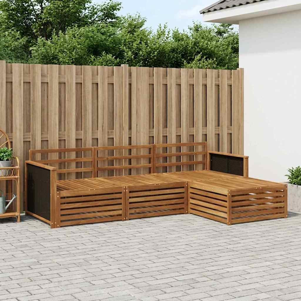 Set vanjskih sofa 4 kom. Prirodna Čvrsto drvo akacije