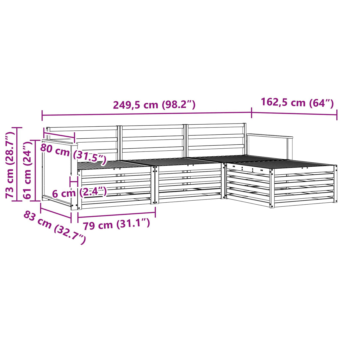 Set vanjskih sofa 4 kom. Prirodna Čvrsto drvo akacije