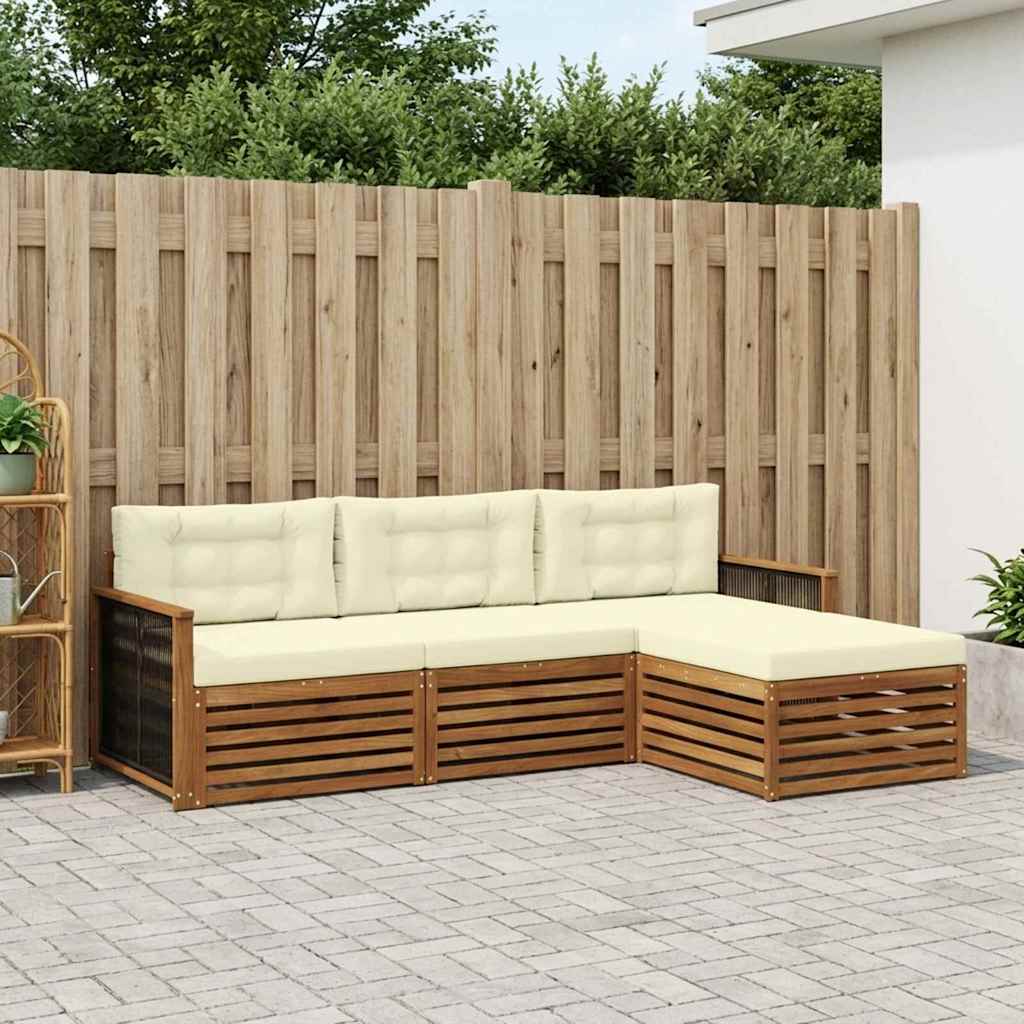Set vanjskih sofa Prirodna i krem 249 x 162,5 x 73 cm