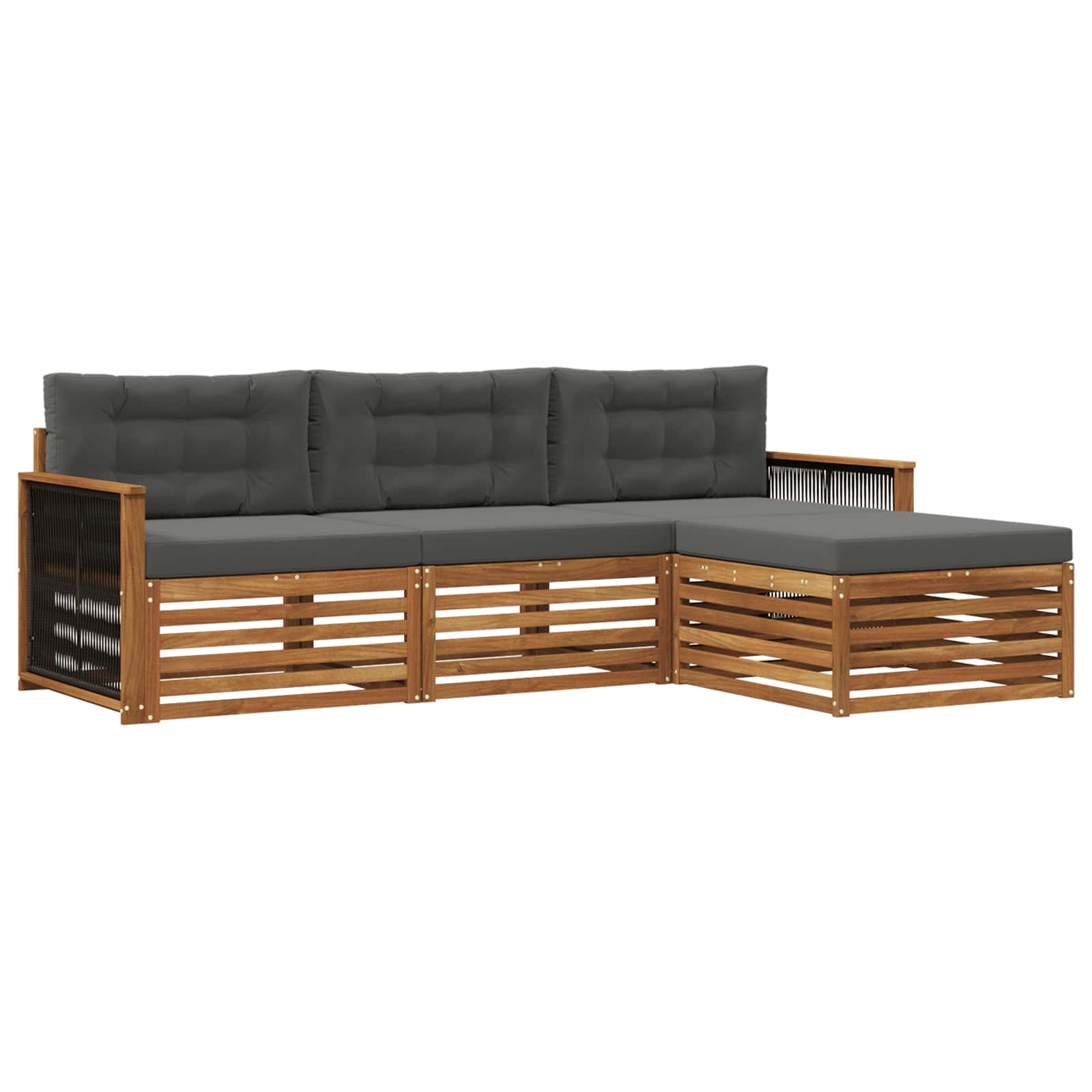 Set vanjskih sofa Prirodna i antracit 249 x 162,5 x 73 cm