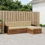 Set vanjskih sofa s jastukom Prirodna i bež 249 x 162,5 x 73 cm