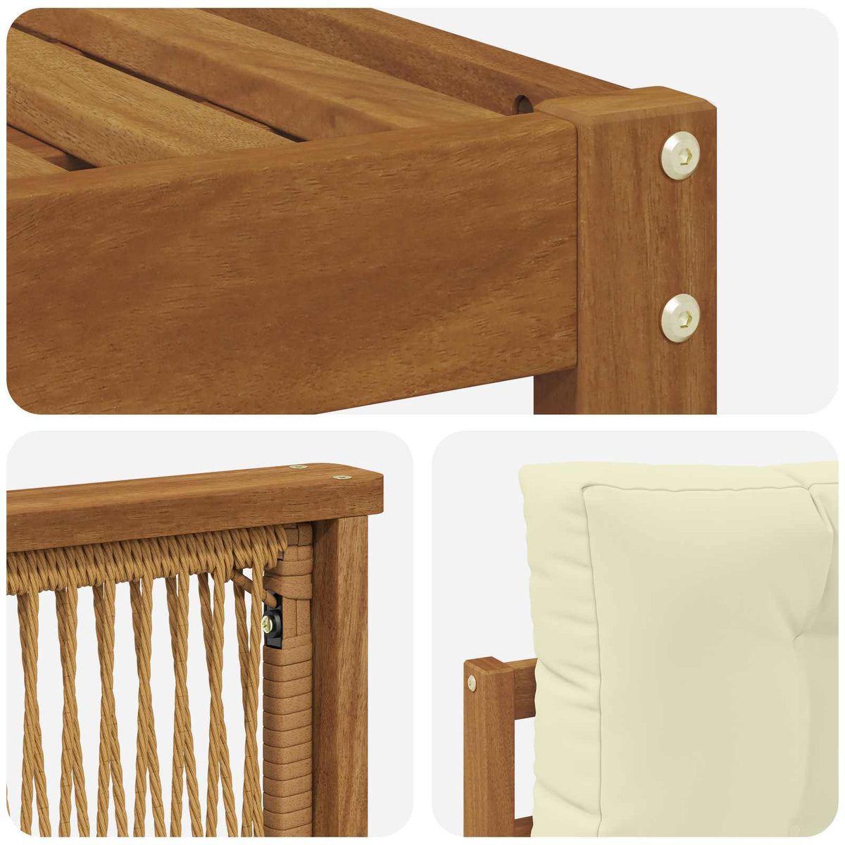 Set vanjskih sofa Prirodna i krem 249 x 162,5 x 73 cm