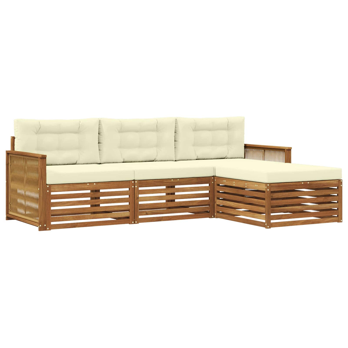 Set vanjskih sofa Prirodna i krem 249 x 162,5 x 73 cm