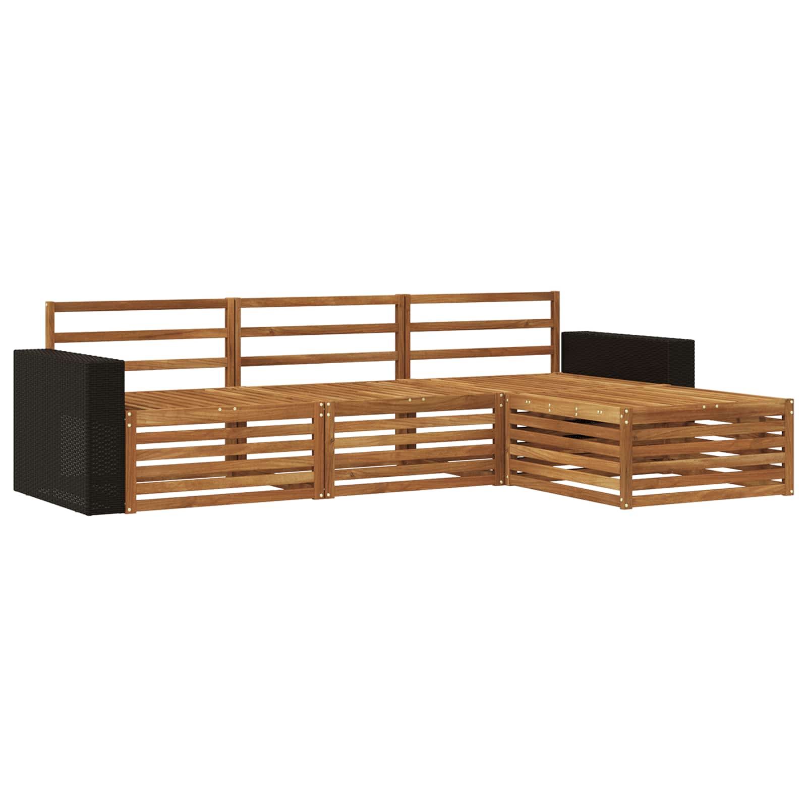 Set vanjskih sofa 5 pcs Čvrsto drvo akacije