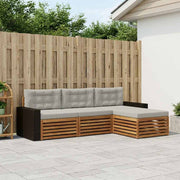 Set vanjskih sofa 4 pcs Prirodna i svjetlosiva Poliester