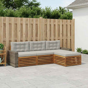Set vanjskih sofa 4 pcs Prirodna i svjetlosiva Poliester