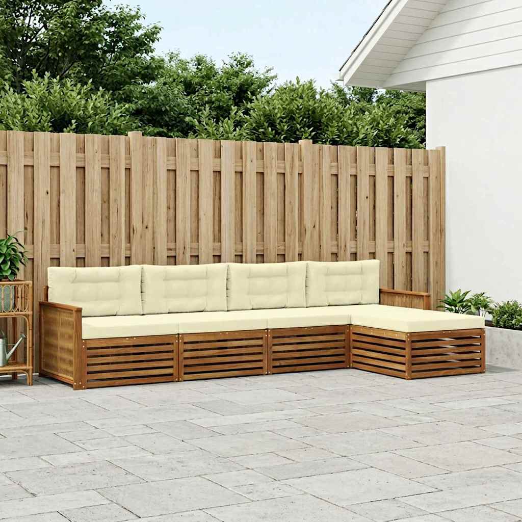 Set vanjskih sofa 5 kom. Prirodna i krem