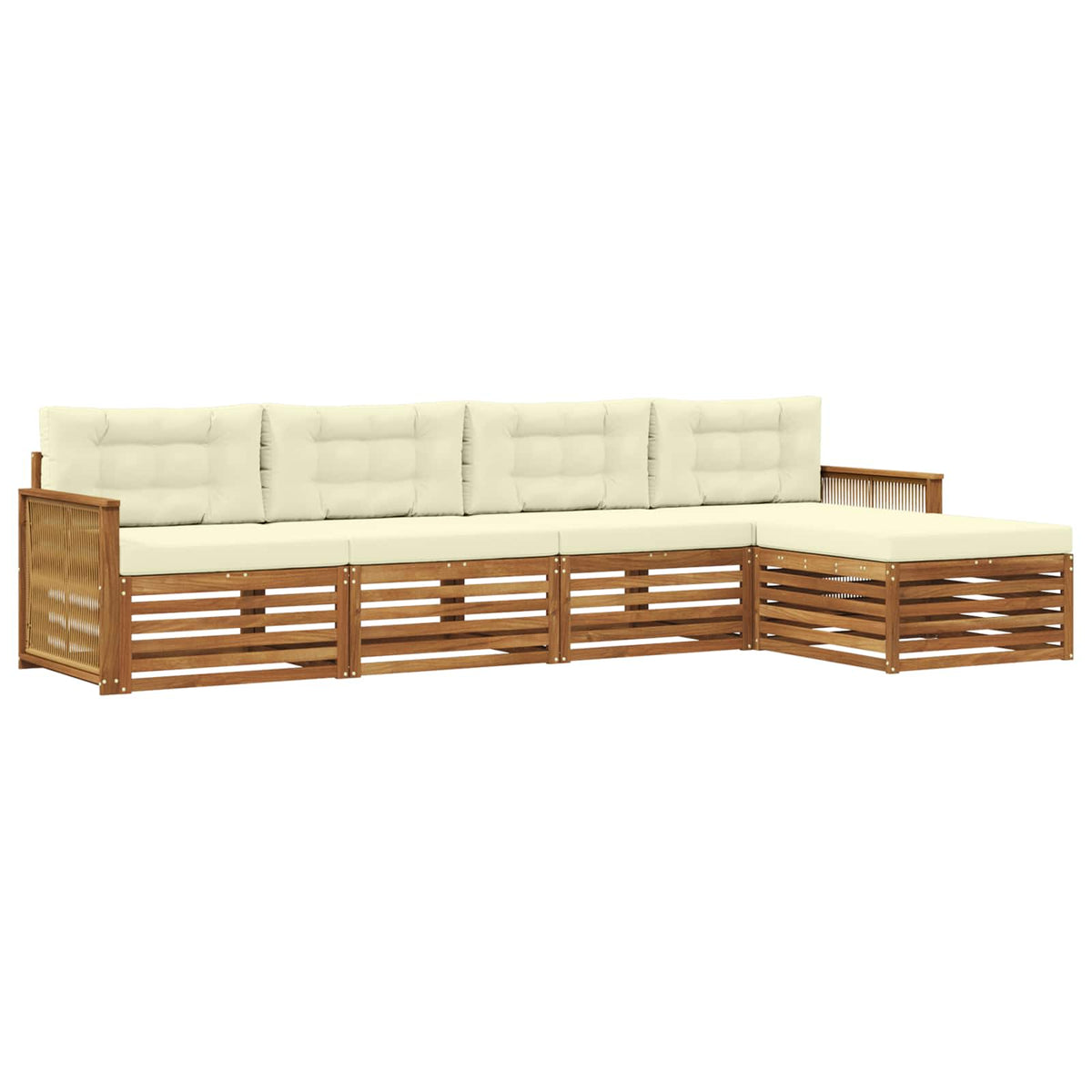 Set vanjskih sofa 5 kom. Prirodna i krem