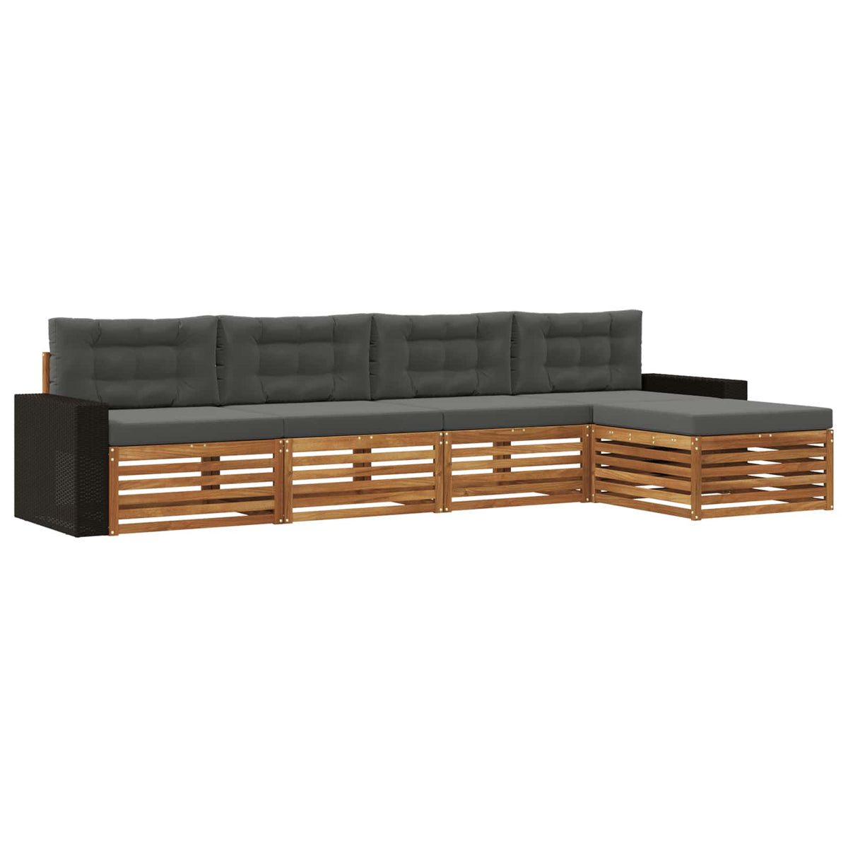 Set vanjskih sofa 5 pcs Prirodna i antracit Poliester