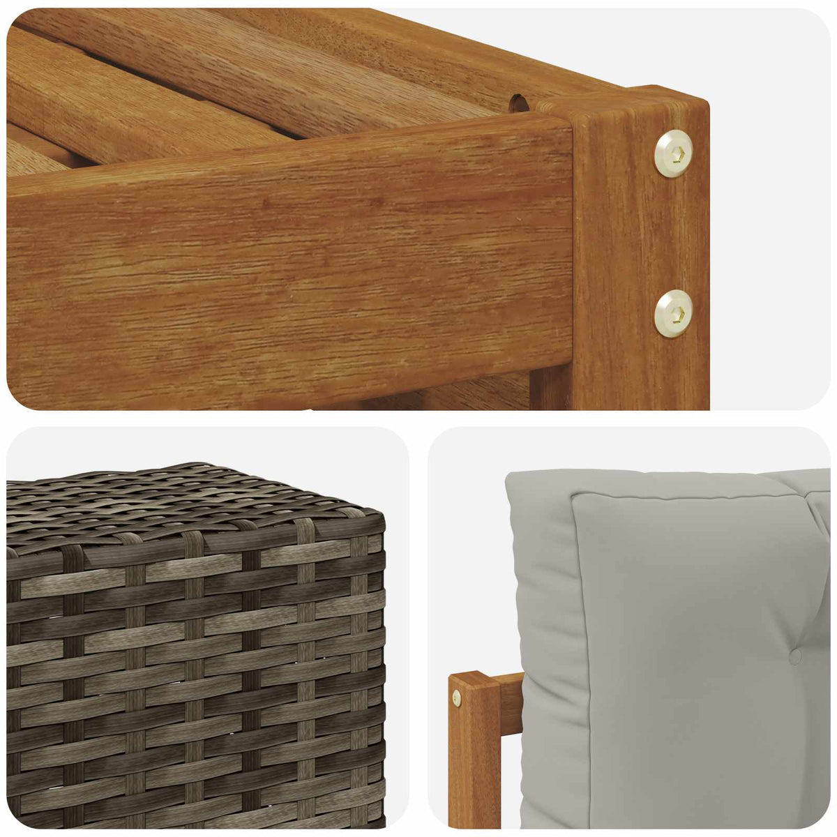 Set vanjskih sofa 5 pcs Prirodna i svjetlosiva Poliester