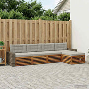 Set vanjskih sofa 5 pcs Prirodna i svjetlosiva Poliester