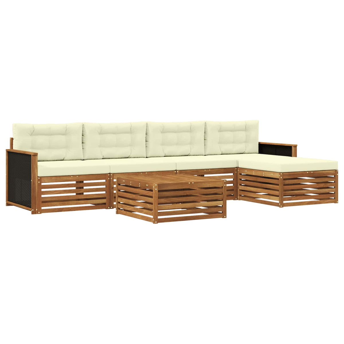 Set vanjskih sofa 6 pcs Prirodna i krem 79 x 79 x 37 cm
