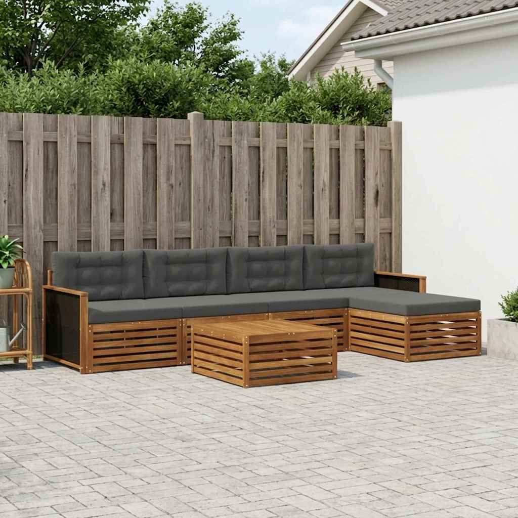 Set vanjskih sofa 6 pcs Prirodna i antracit 79 x 79 x 37 cm