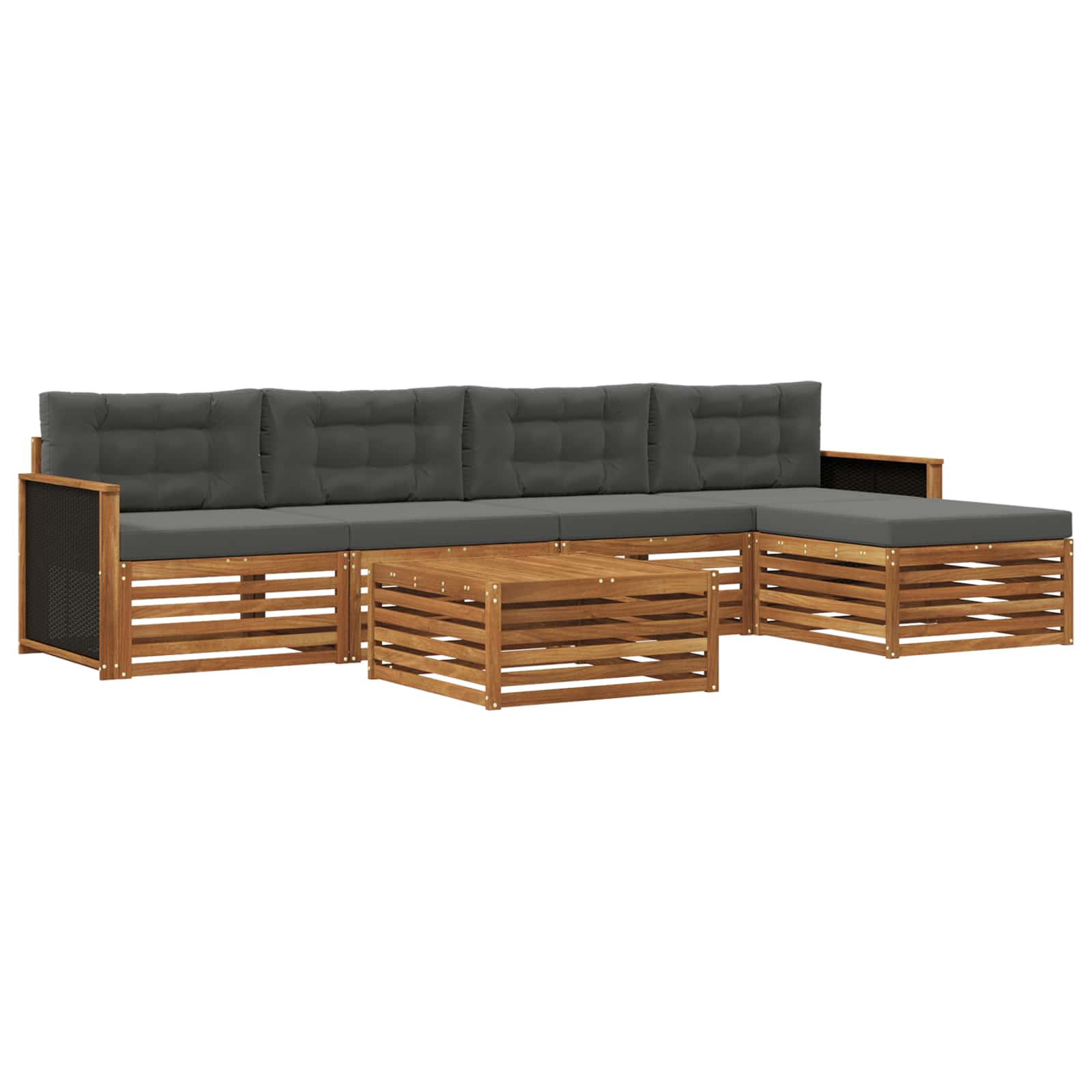 Set vanjskih sofa 6 pcs Prirodna i antracit 79 x 79 x 37 cm