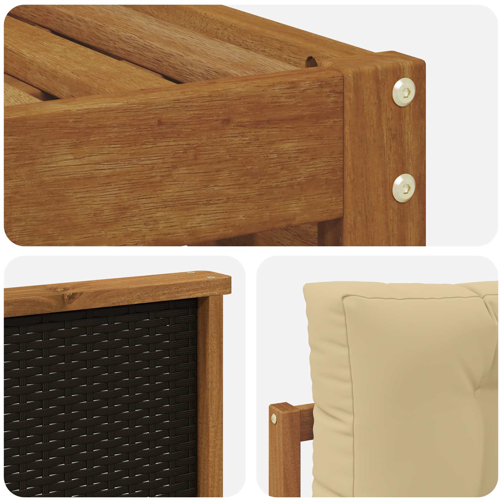 Set vanjskih sofa 6 pcs Prirodna i bež 79 x 79 x 37 cm