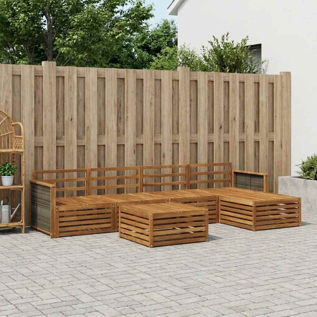 Set vanjskih sofa 6 kom. Prirodna Čvrsto drvo akacije