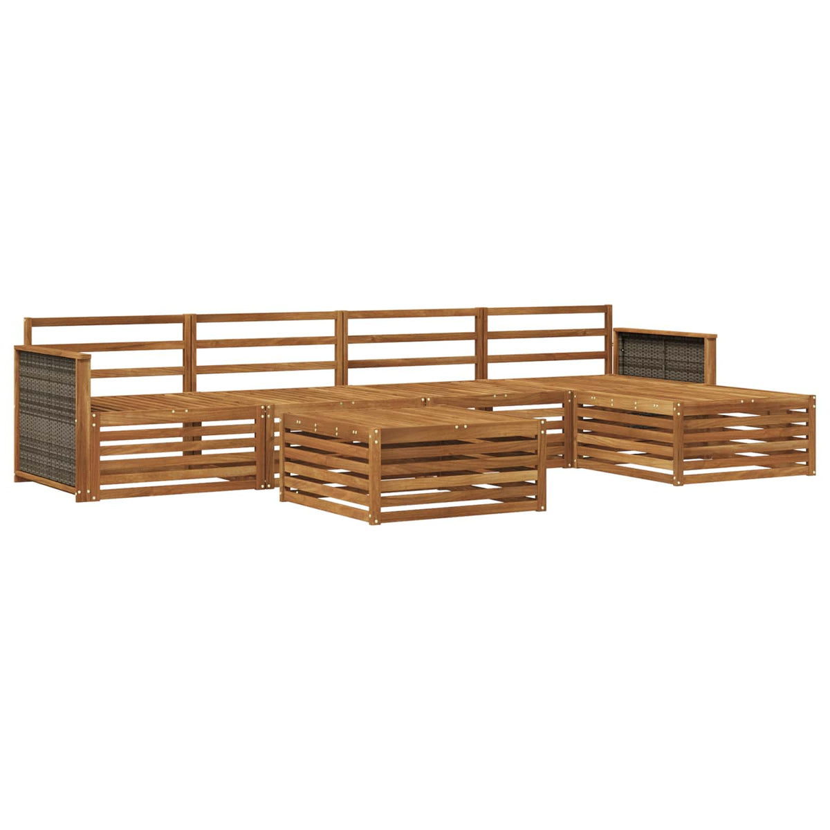Set vanjskih sofa 6 kom. Prirodna Čvrsto drvo akacije