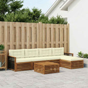 Set vanjskih sofa 6 kom. Prirodna i krem
