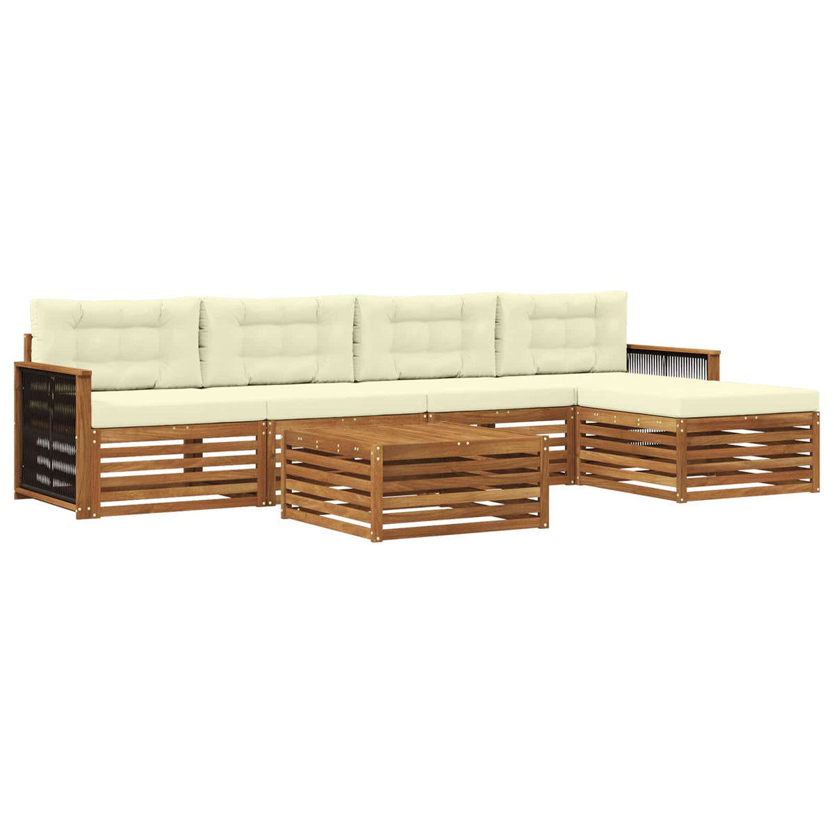 Set vanjskih sofa 6 kom. Prirodna i krem