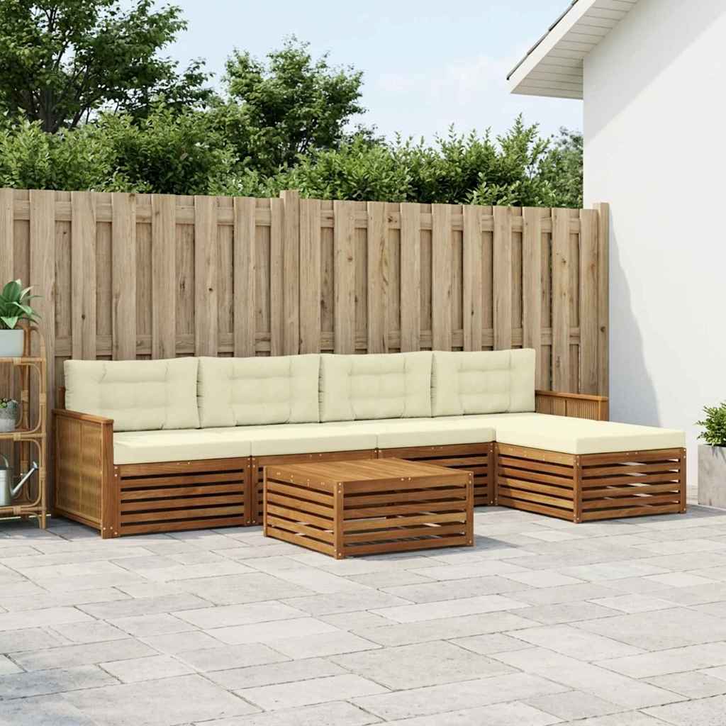 Set vanjskih sofa 6 kom. Prirodna i krem