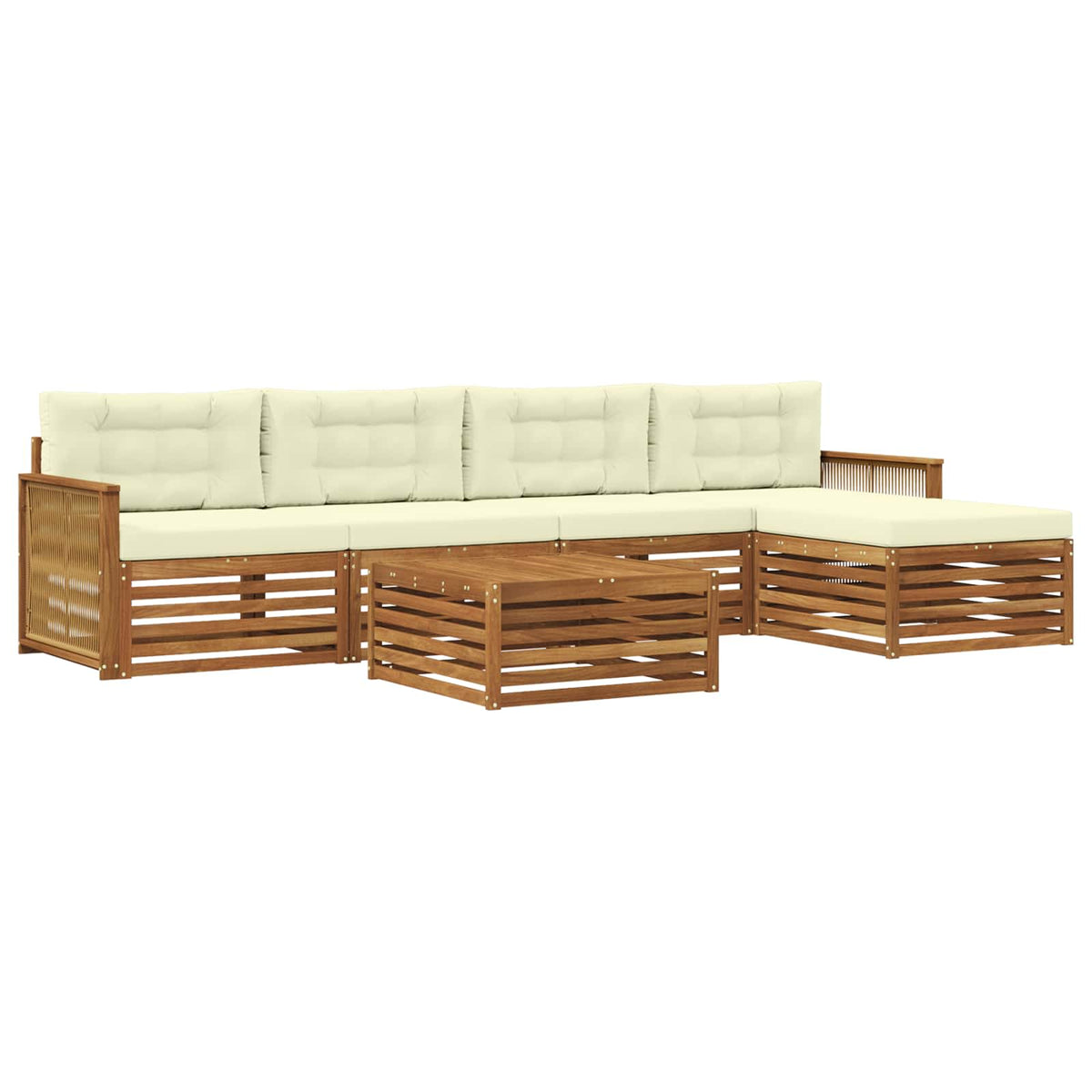 Set vanjskih sofa 6 kom. Prirodna i krem