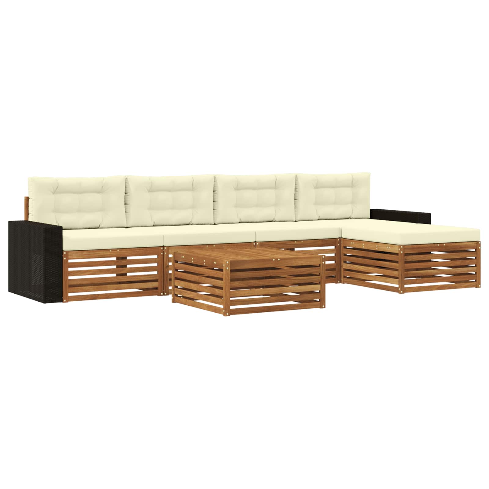 Set vanjskih sofa 6 pcs Prirodna i krem 79 x 79 x 37 cm