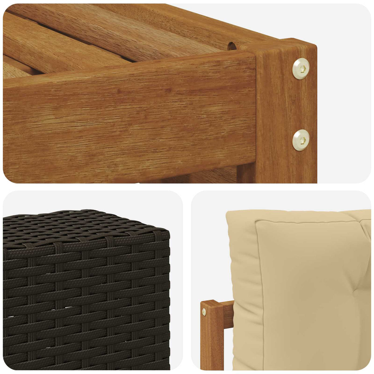 Set vanjskih sofa 6 pcs Prirodna i bež 79 x 79 x 37 cm
