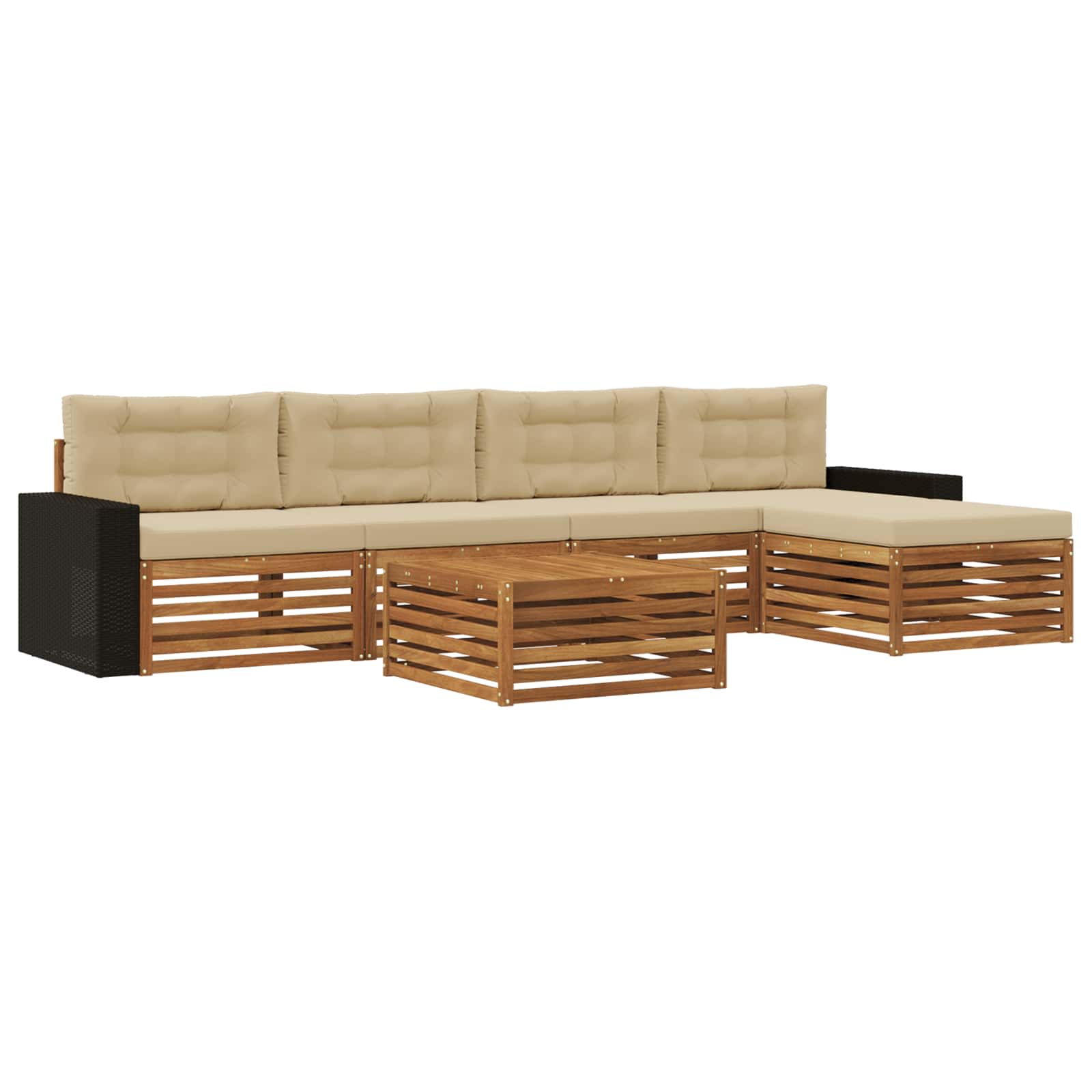 Set vanjskih sofa 6 pcs Prirodna i bež 79 x 79 x 37 cm