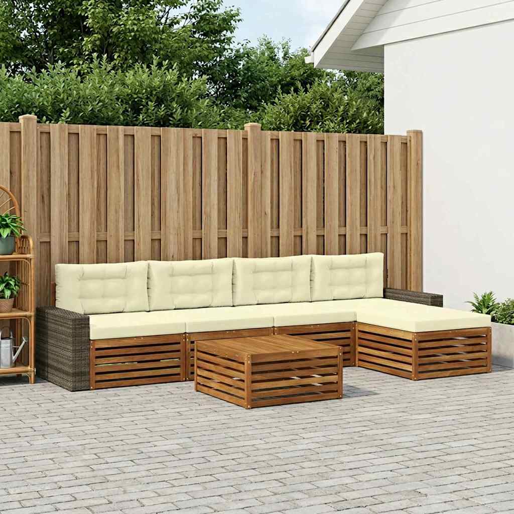 Set vanjskih sofa 6 pcs Prirodna i krem 79 x 79 x 37 cm