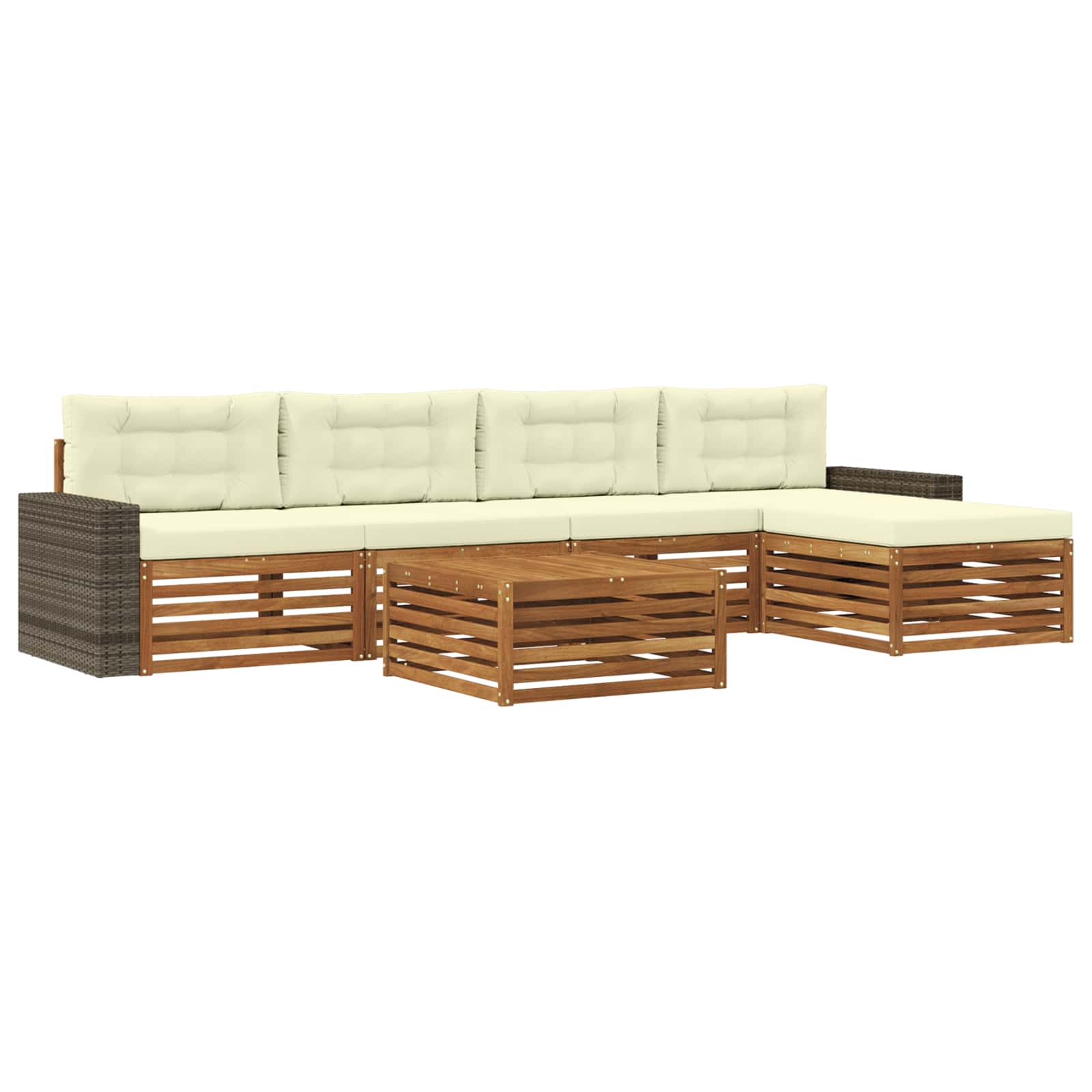 Set vanjskih sofa 6 pcs Prirodna i krem 79 x 79 x 37 cm