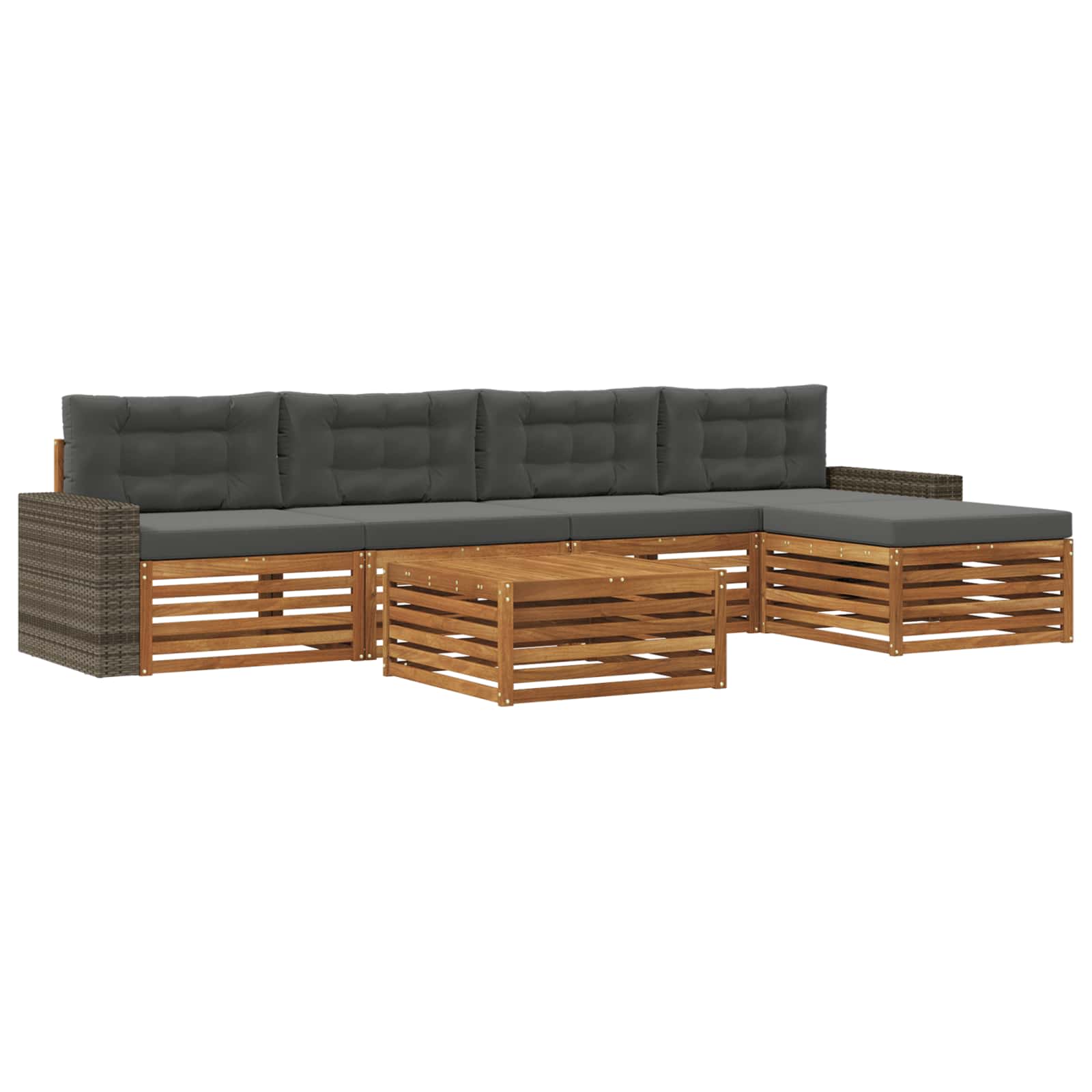 Set vanjskih sofa 6 pcs Prirodna i antracit 79 x 79 x 37 cm
