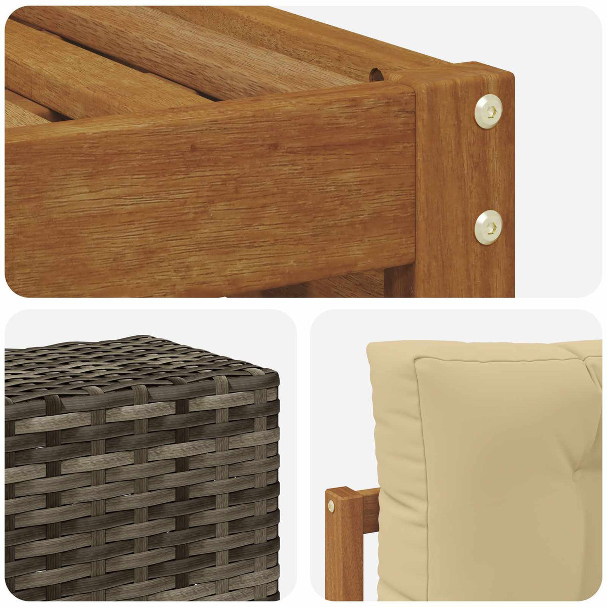 Set vanjskih sofa 6 pcs Prirodna i bež 79 x 79 x 37 cm