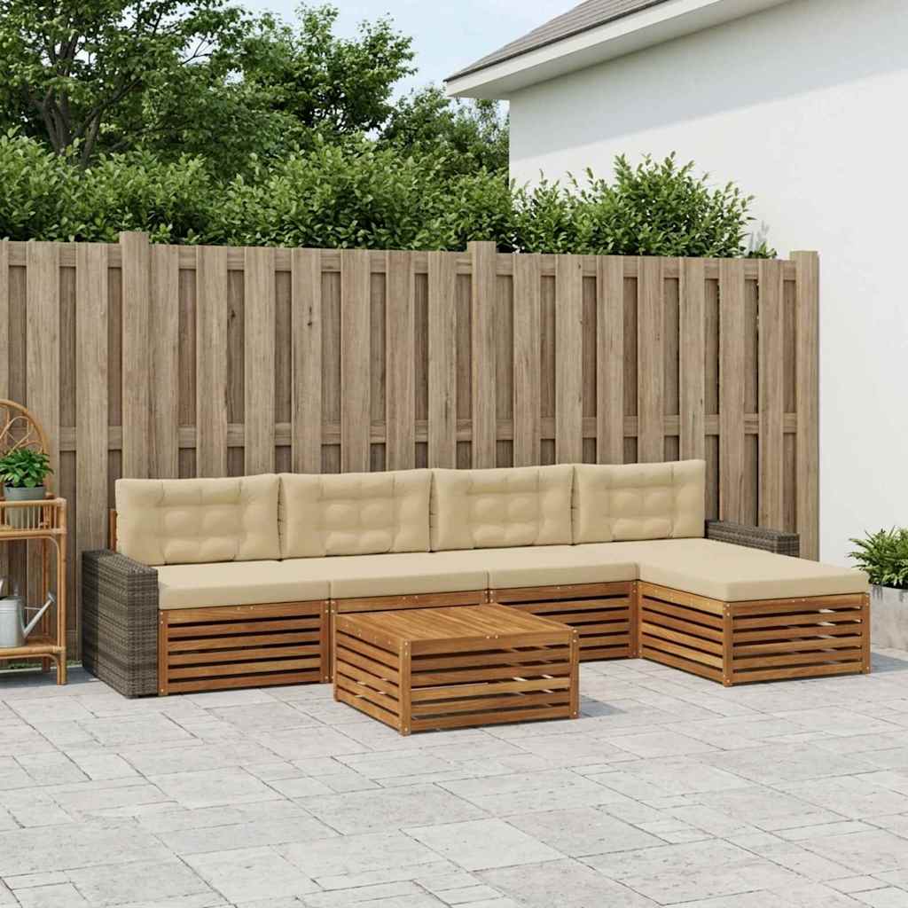 Set vanjskih sofa 6 pcs Prirodna i bež 79 x 79 x 37 cm