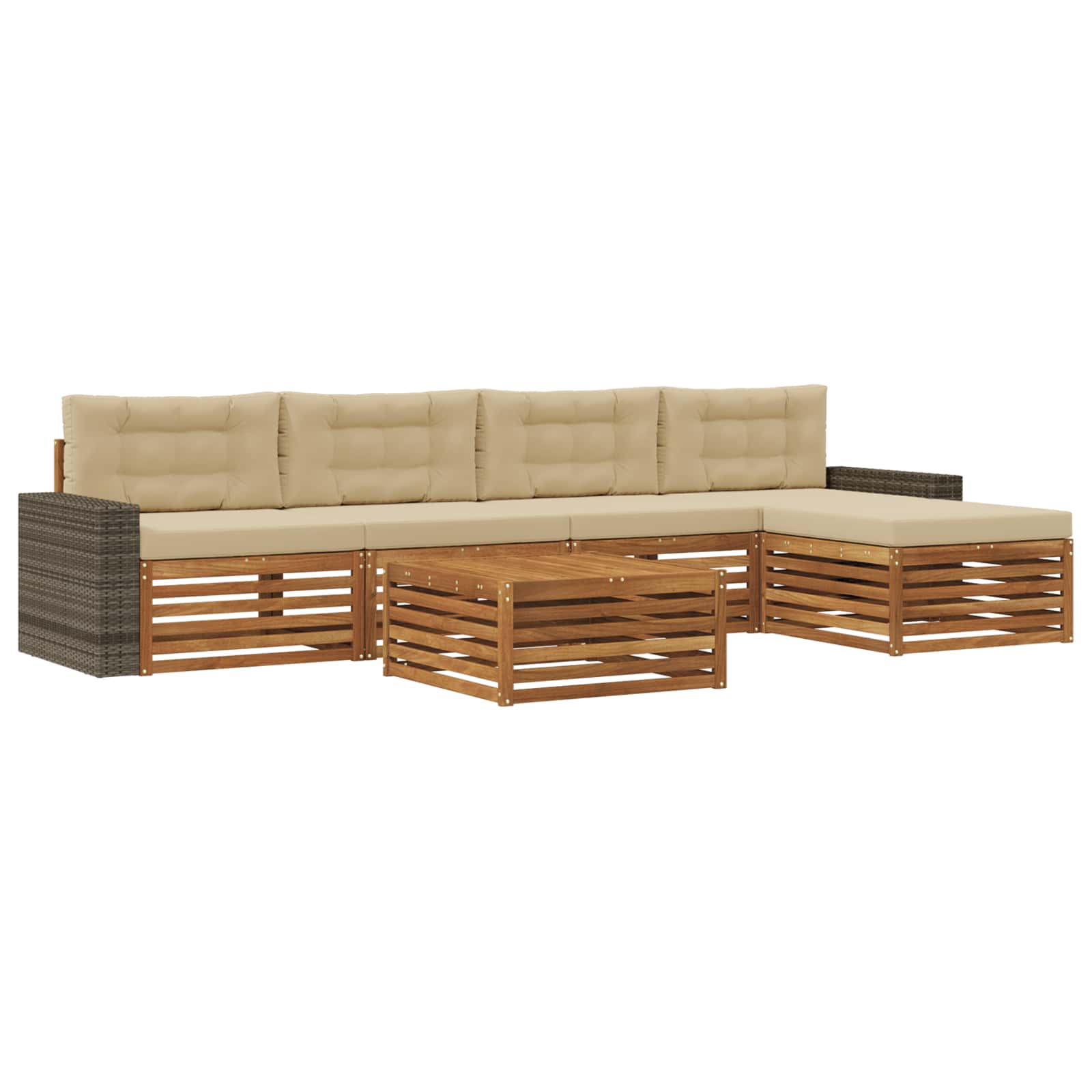Set vanjskih sofa 6 pcs Prirodna i bež 79 x 79 x 37 cm