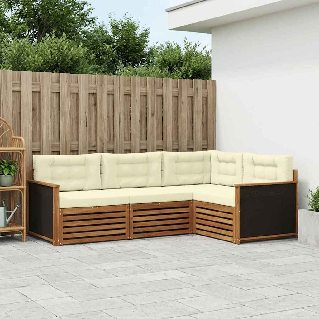 Set vanjskih sofa 4 pcs Prirodna i krem 247,5 x 168,5 x 73 cm
