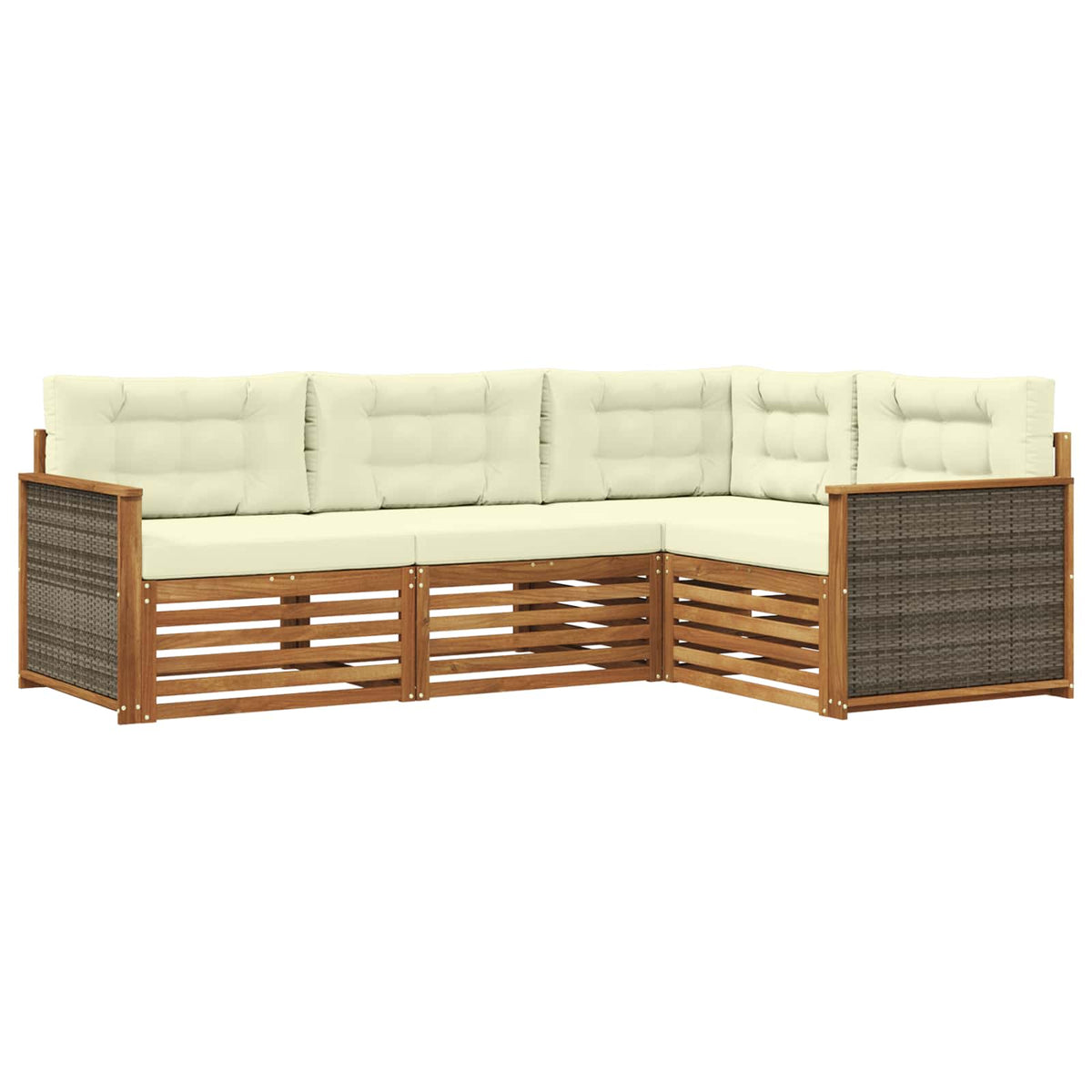 Set vanjskih sofa 4 kom. Prirodna i krem