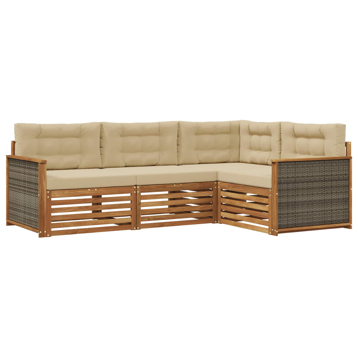 Set vanjskih sofa 4 kom. Prirodna i bež
