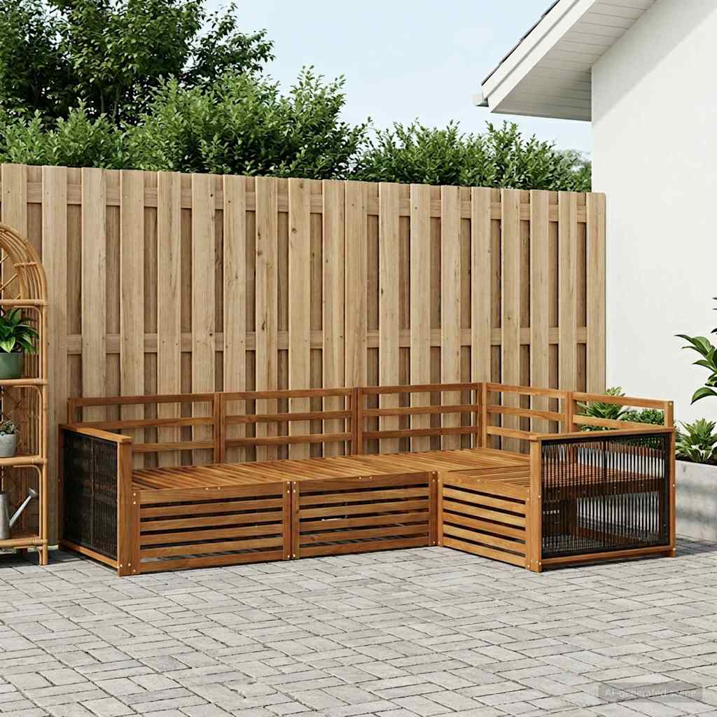 Set vanjskih sofa 4 kom. Prirodna Čvrsto drvo akacije