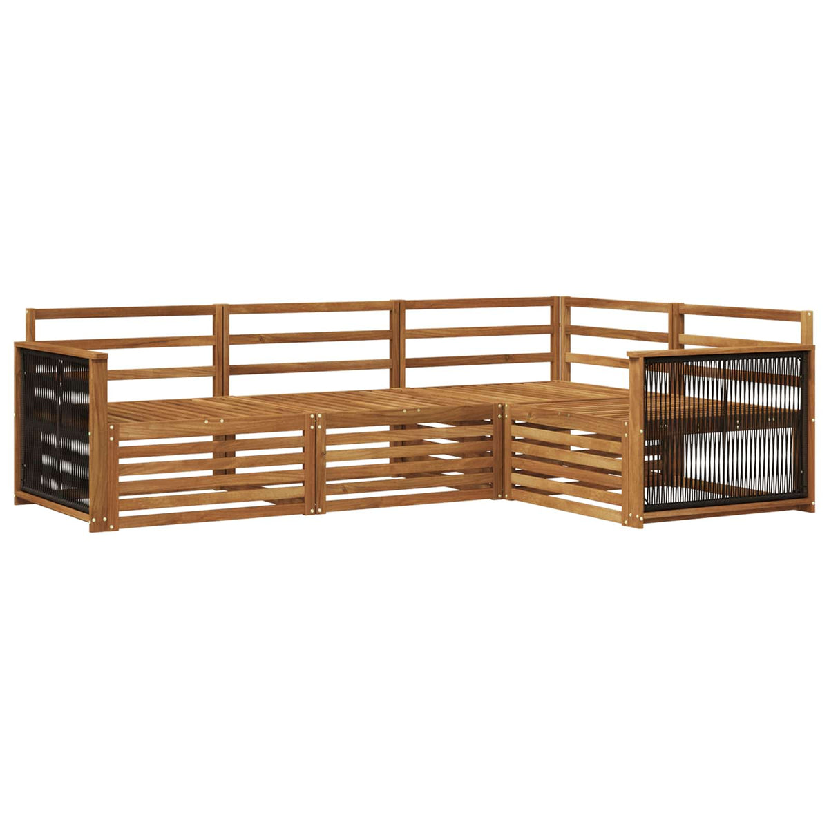 Set vanjskih sofa 4 kom. Prirodna Čvrsto drvo akacije