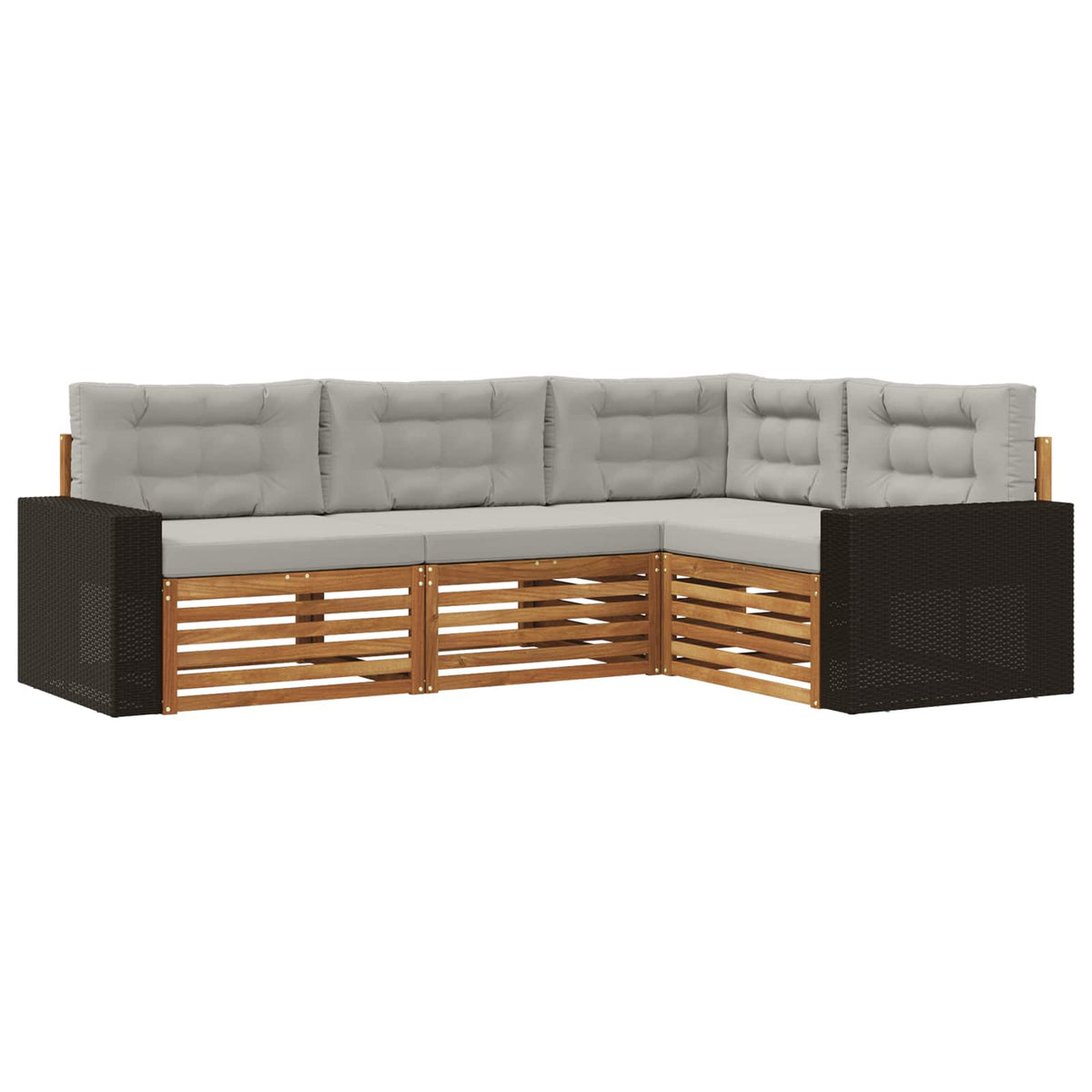Set vanjskih sofa 4 pcs Prirodna i svjetlosiva