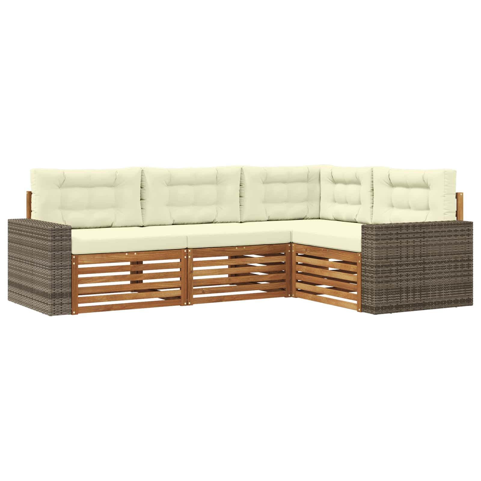 Set vanjskih sofa 4 pcs Prirodna i krem 255,5 x 176,5 x 73 cm