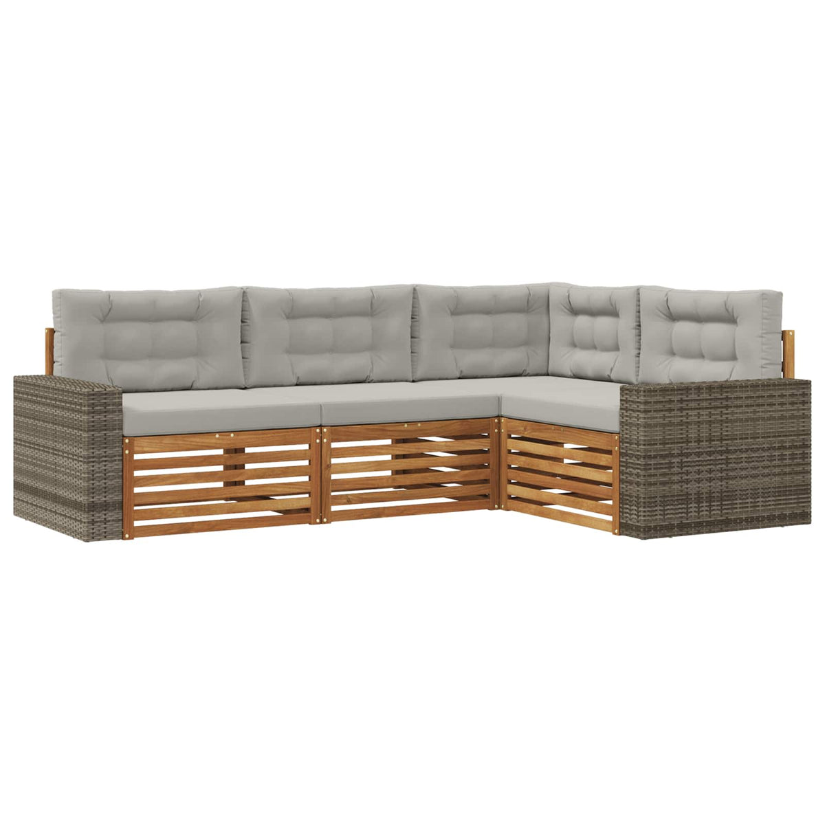 Set vanjskih sofa 4 pcs Prirodna i svjetlosiva