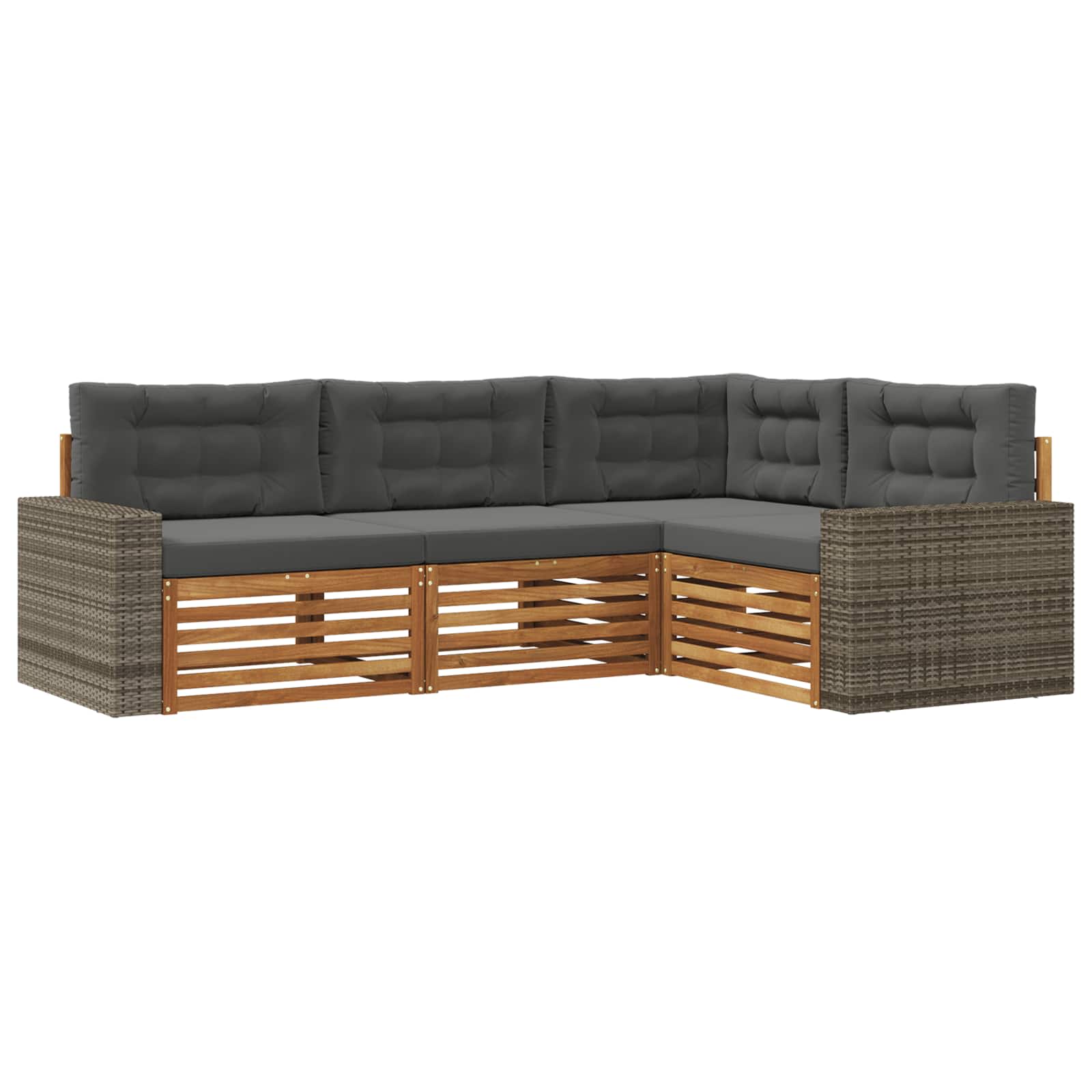 Set vanjskih sofa 4 pcs Prirodna i antracit