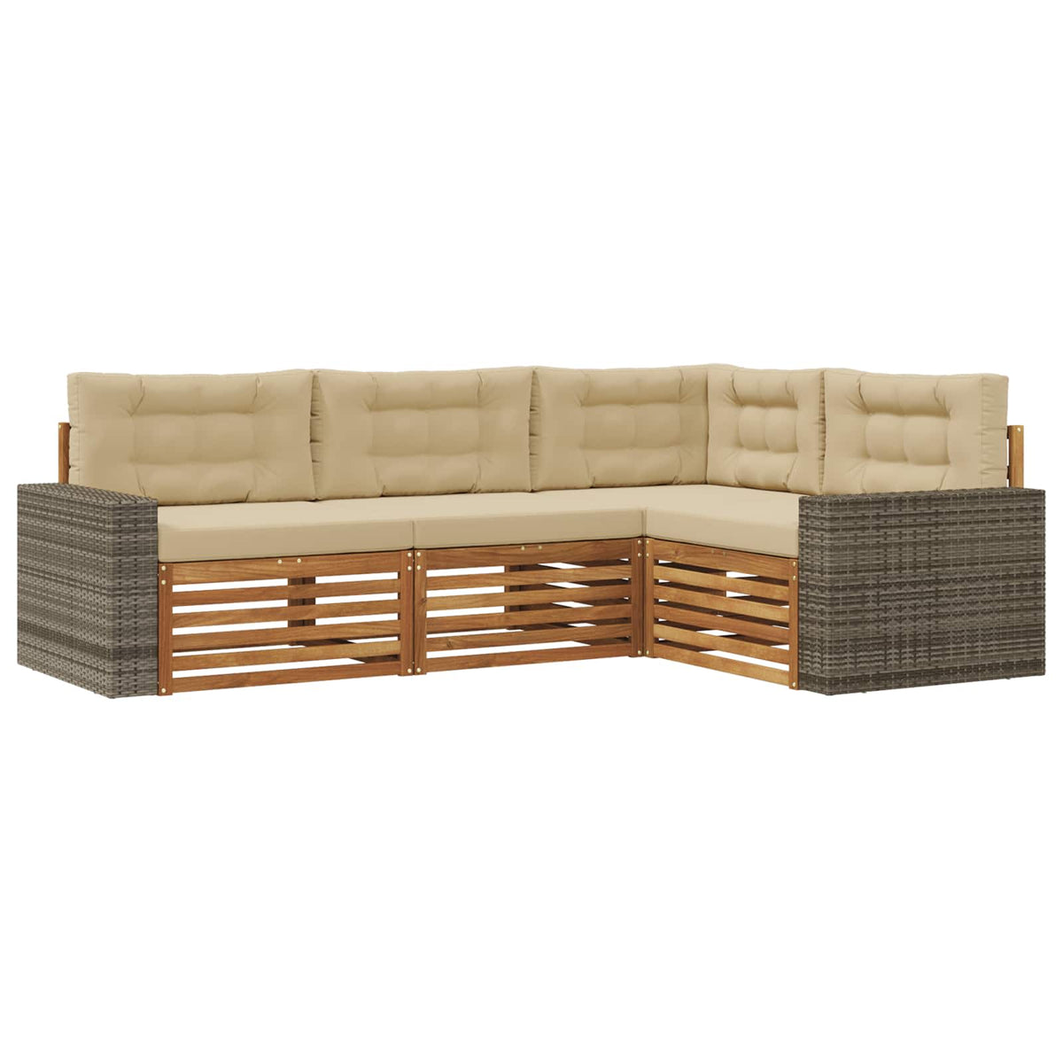 Set vanjskih sofa 4 pcs Prirodna i bež 255,5 x 176,5 x 73 cm