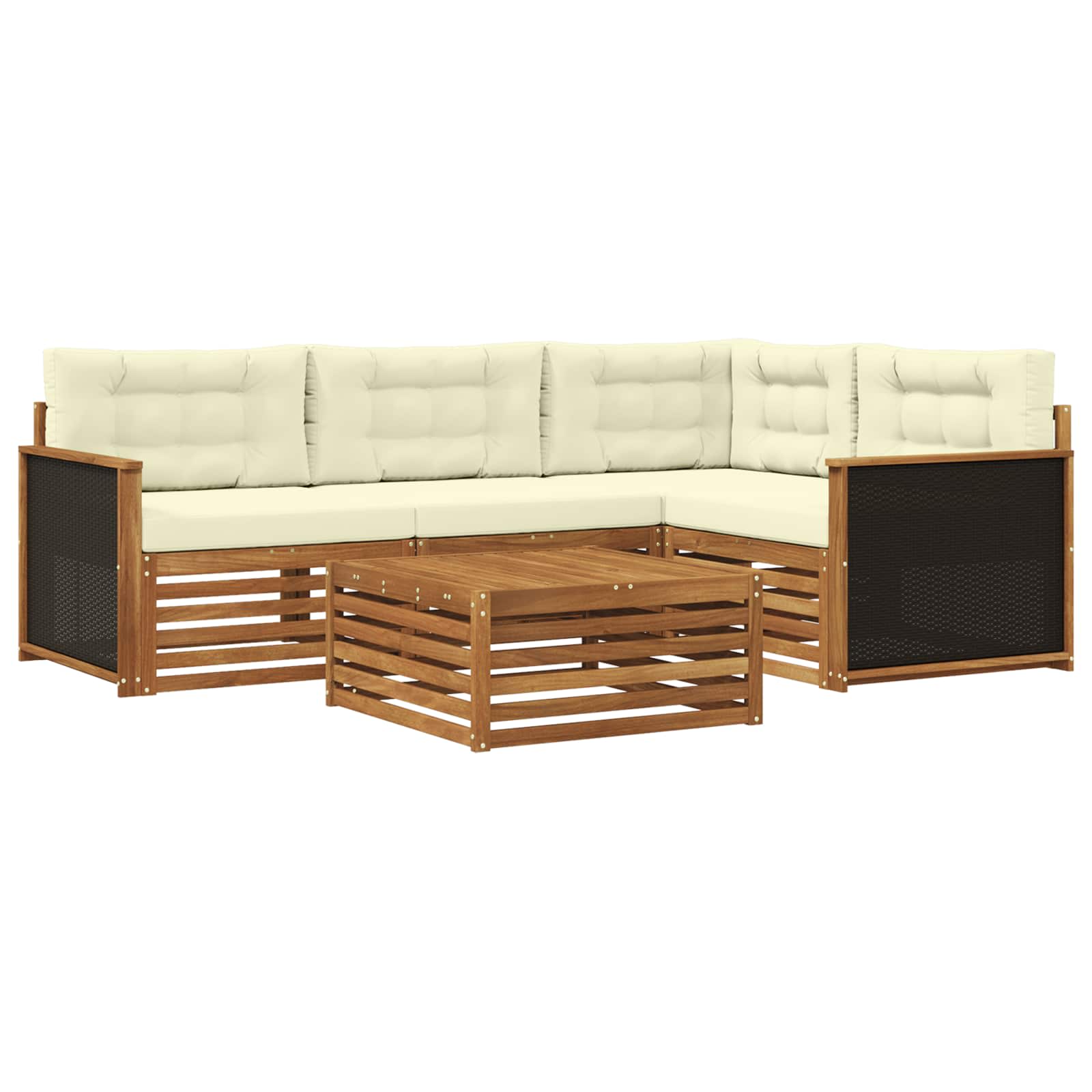 Set vanjskih sofa 5 pcs Prirodna i krem 79 x 79 x 37 cm