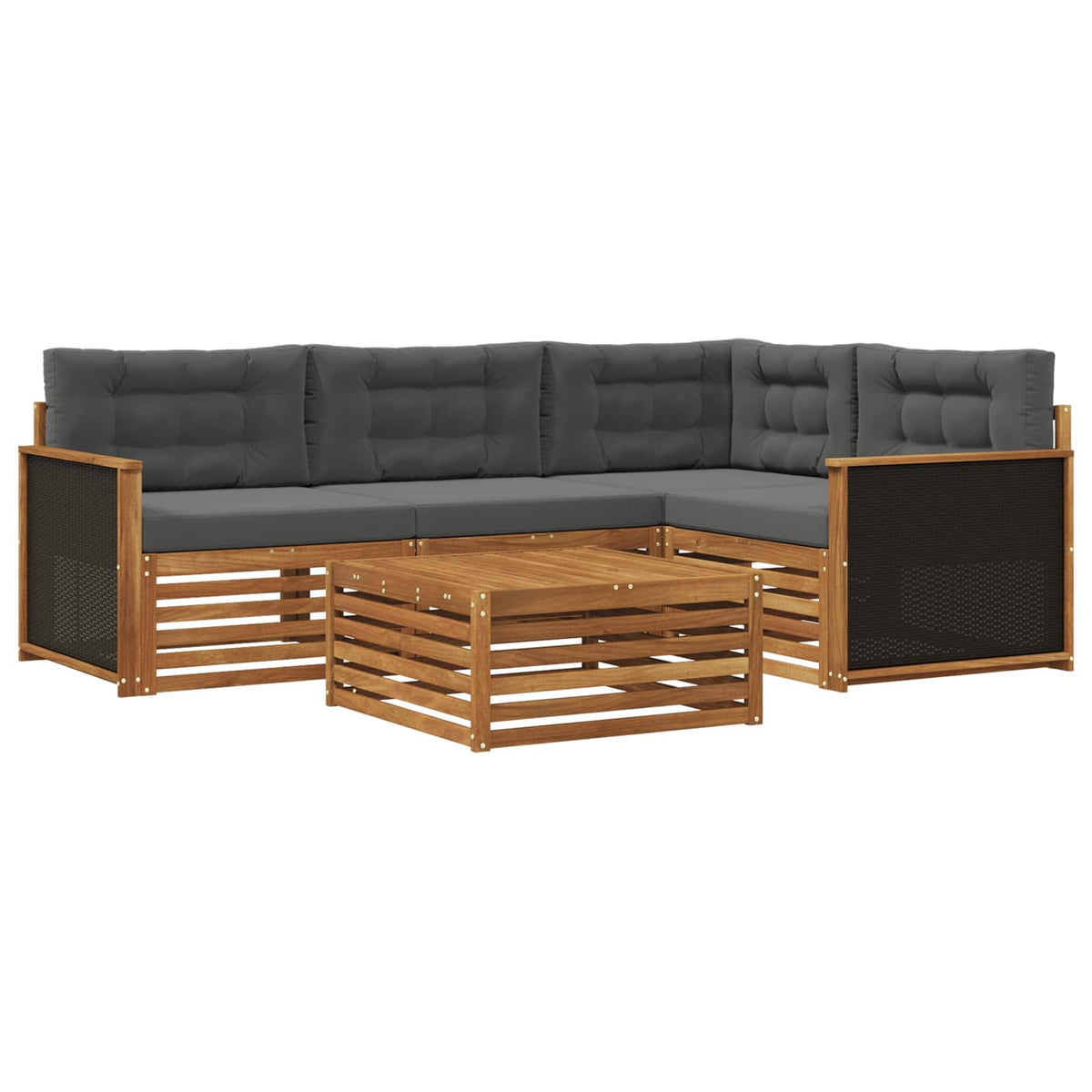 Set vanjskih sofa 5 pcs Prirodna i antracit 79 x 79 x 37 cm