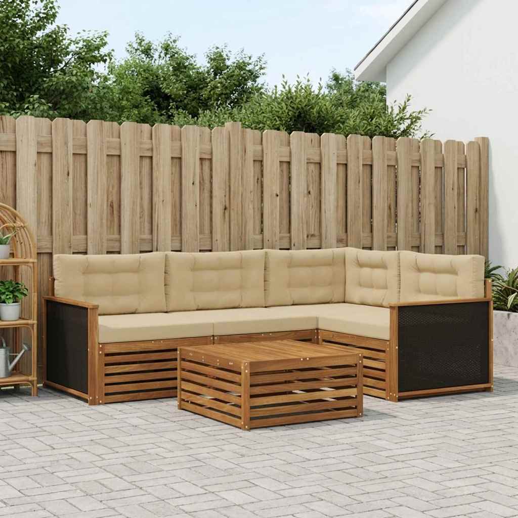Set vanjskih sofa 5 pcs Prirodna i bež 79 x 79 x 37 cm